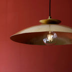 Novena Tramagi 1 Light Pendant Light Hammered Brass Brass Plate
