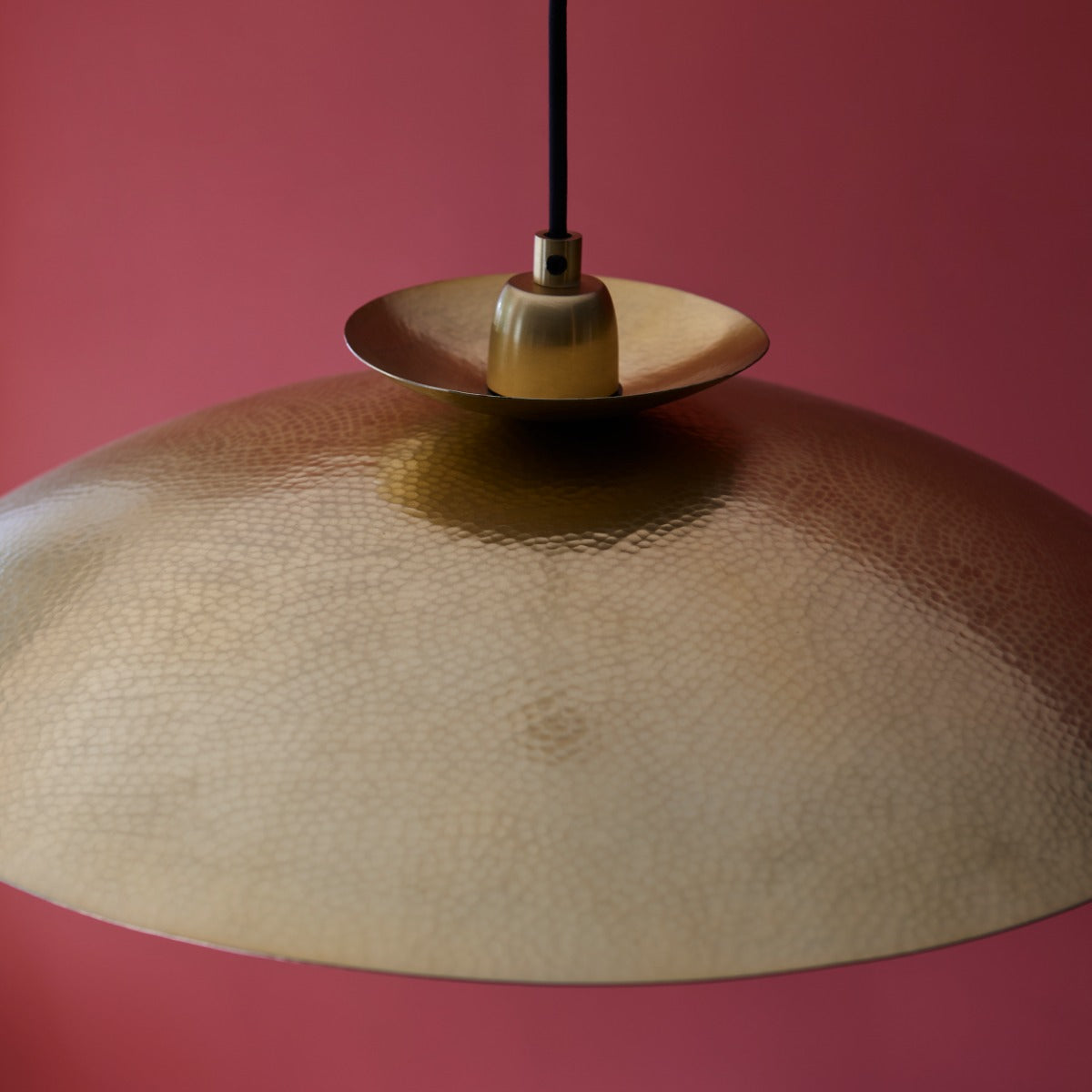 Novena Tramagi 1 Light Pendant Light Hammered Brass Brass Plate