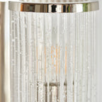 Novena Tramagi 1 Light Wall Light Ribbed Bubble Glass Bright Nickel Plate