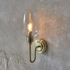 Novena Travessa 1 Light Wall Light Clear Glass Antique Brass Plate