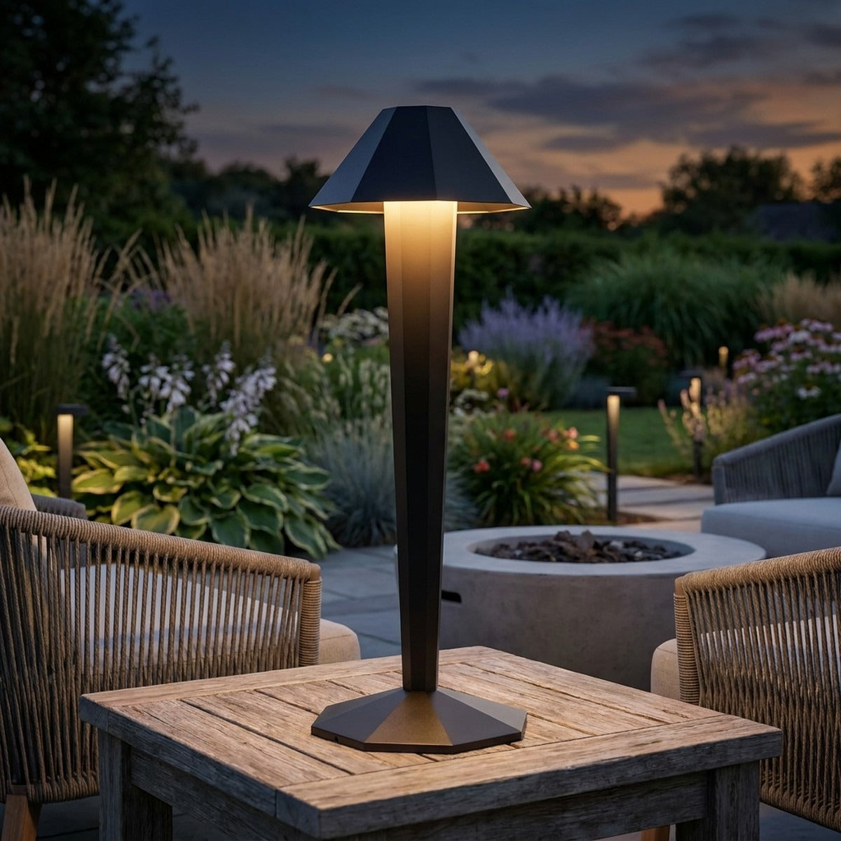 Novena Vigore Cordless Rechargeable Table Lamp, Black