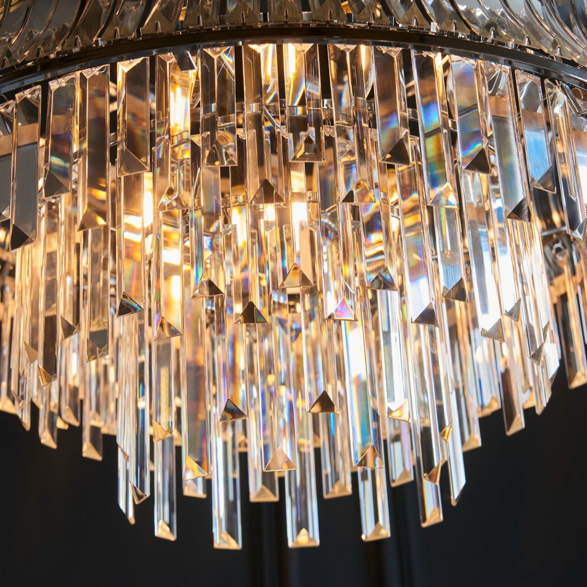 Novena Vilar 9 Light Pendant Light with Crystal and Clear Glass in Bright Nickel Plate