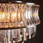 Novena Vilar 9 Light Pendant Light with Crystal and Clear Glass in Bright Nickel Plate