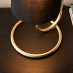 Novena Viseu 1 Light Table Lamp Antique Brass Black Fabric