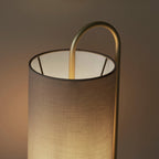 Novena Viseu 1 Light Table Lamp Antique Brass Grey Fabric