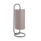 Novena Viseu 1 Light Table Lamp Matt Black Grey Fabric Shade