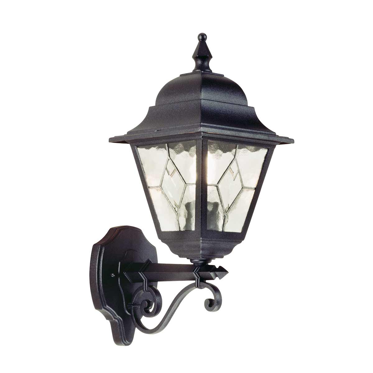 Elstead Norfolk 1 Light Up Outdoor Wall Lantern in Black