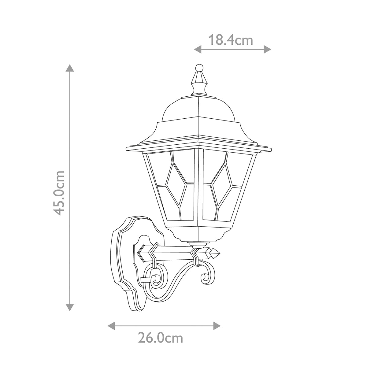 Elstead Norfolk 1 Light Up Outdoor Wall Lantern in Black