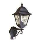 Elstead Norfolk 1 Light Up Outdoor Wall Lantern with PIR in Black