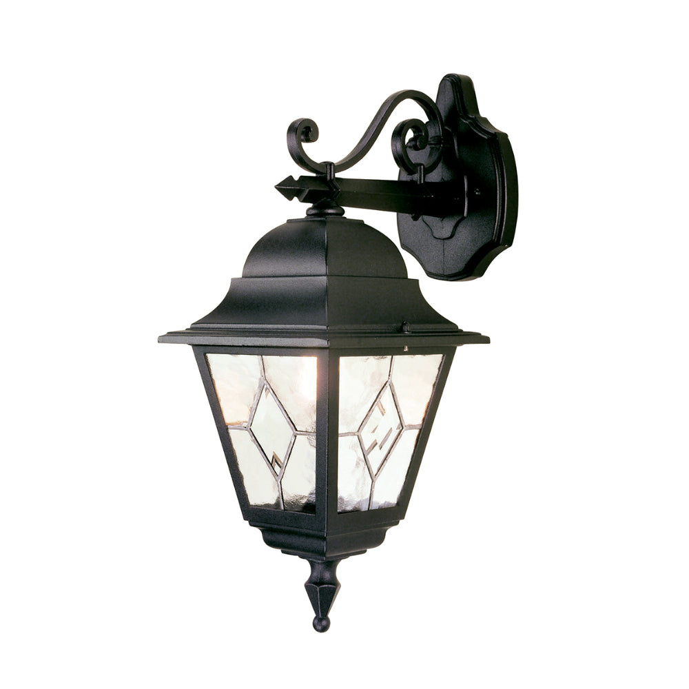 Elstead Norfolk 1 Light Down Wall Lantern in Black