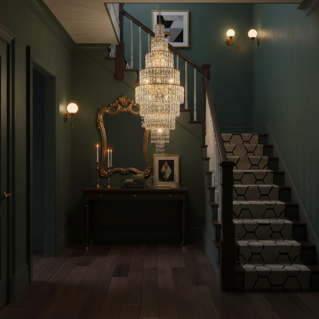Impex New York 24 Light Crystal Chandelier in Gold