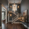 Impex New York 6 Light Crystal Chandelier in Polished Chrome