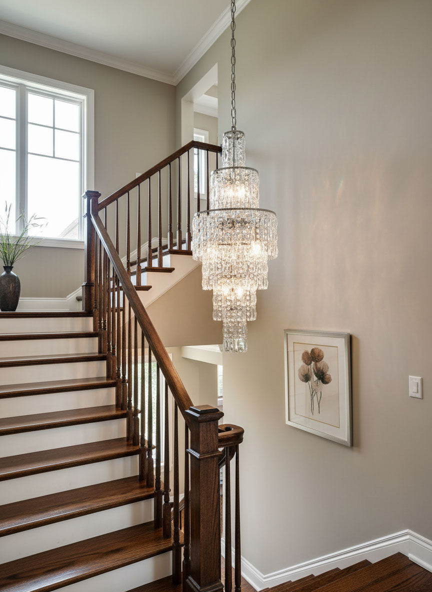 Impex New York 6 Light Crystal Chandelier in Polished Chrome
