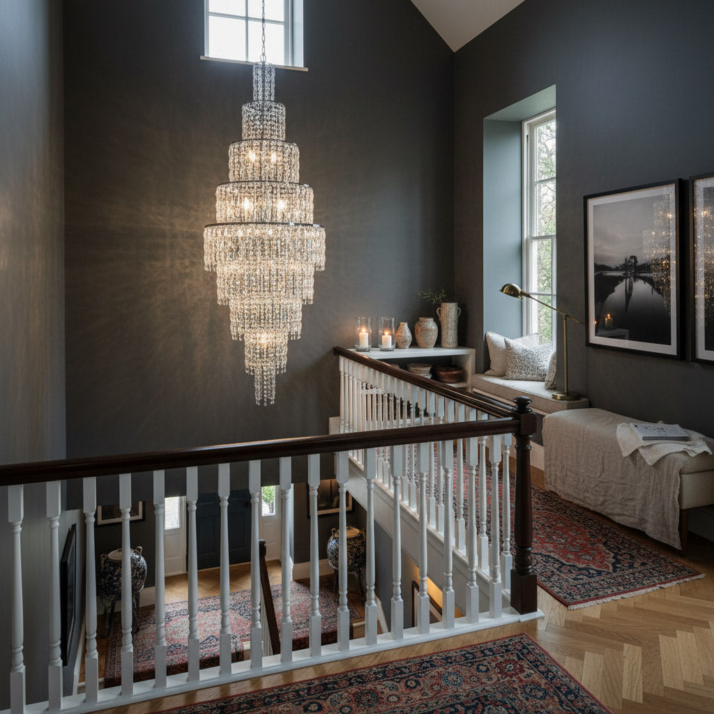 Impex New York 24 Light Crystal Chandelier in Polished Chrome