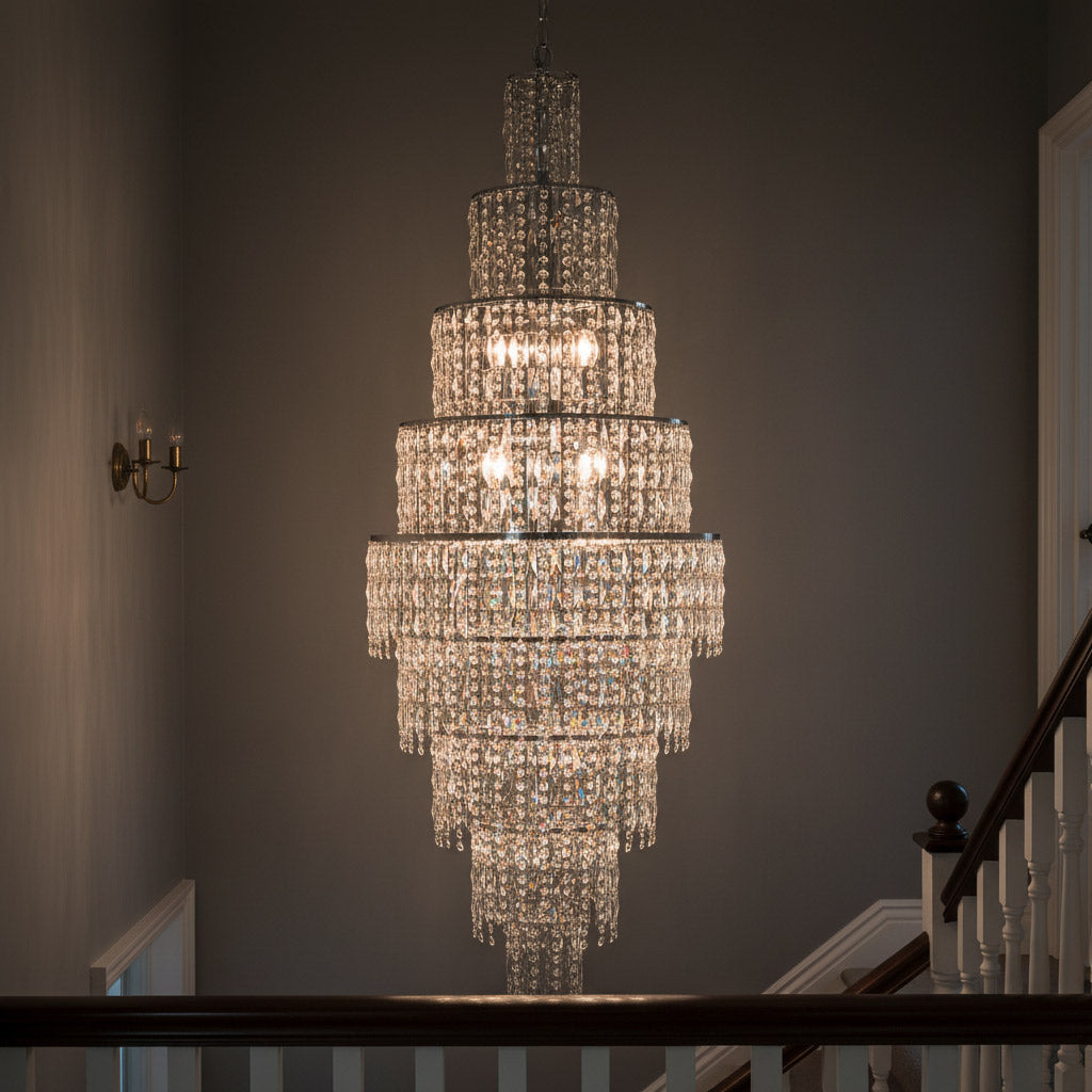 Impex New York 24 Light Crystal Chandelier in Polished Chrome