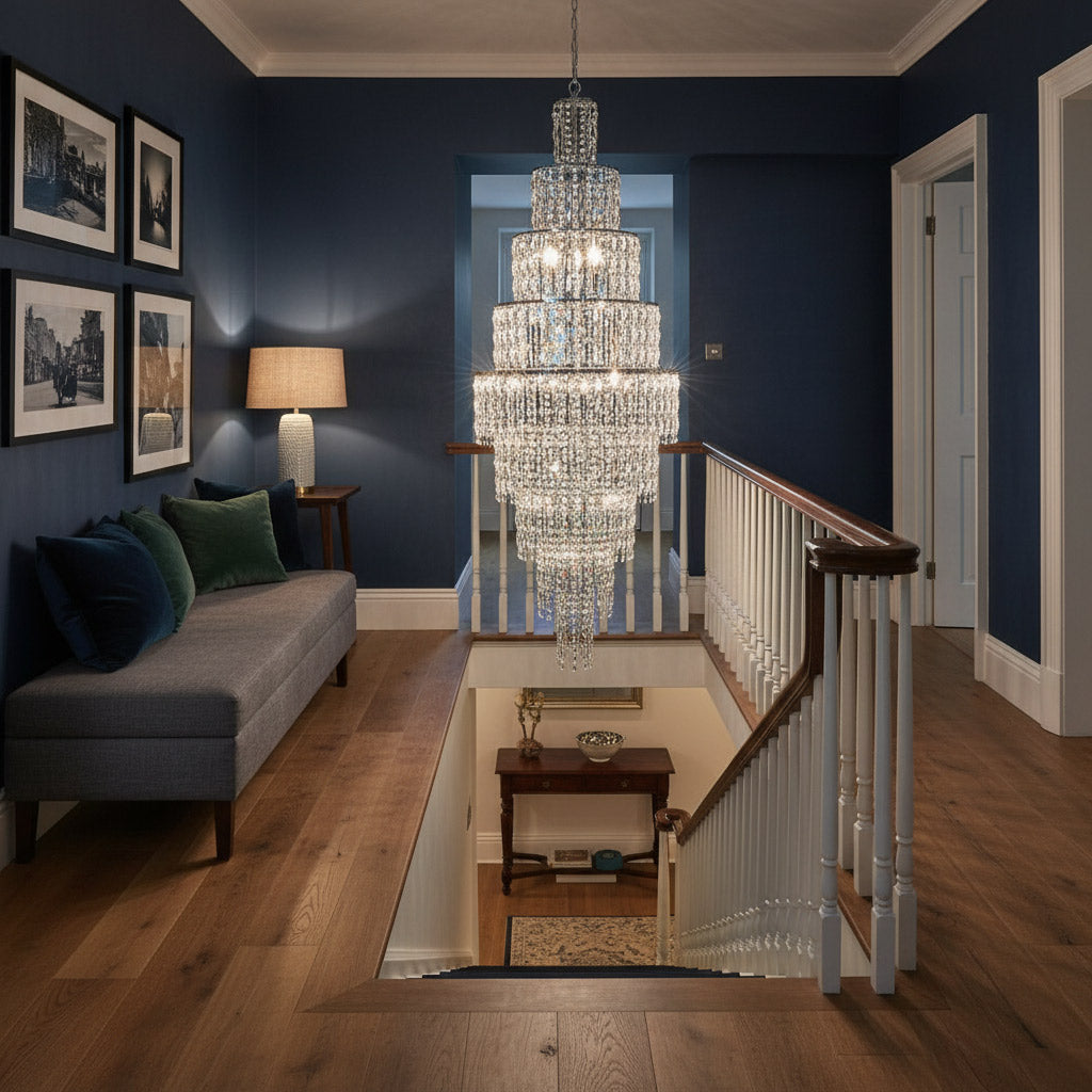 Impex New York 24 Light Crystal Chandelier in Polished Chrome