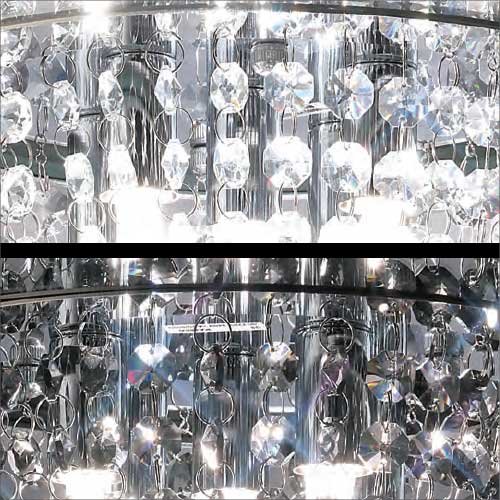 Diyas Oberon 5 Light Ceiling Light in Polished Chrome with Mirror and Crystal