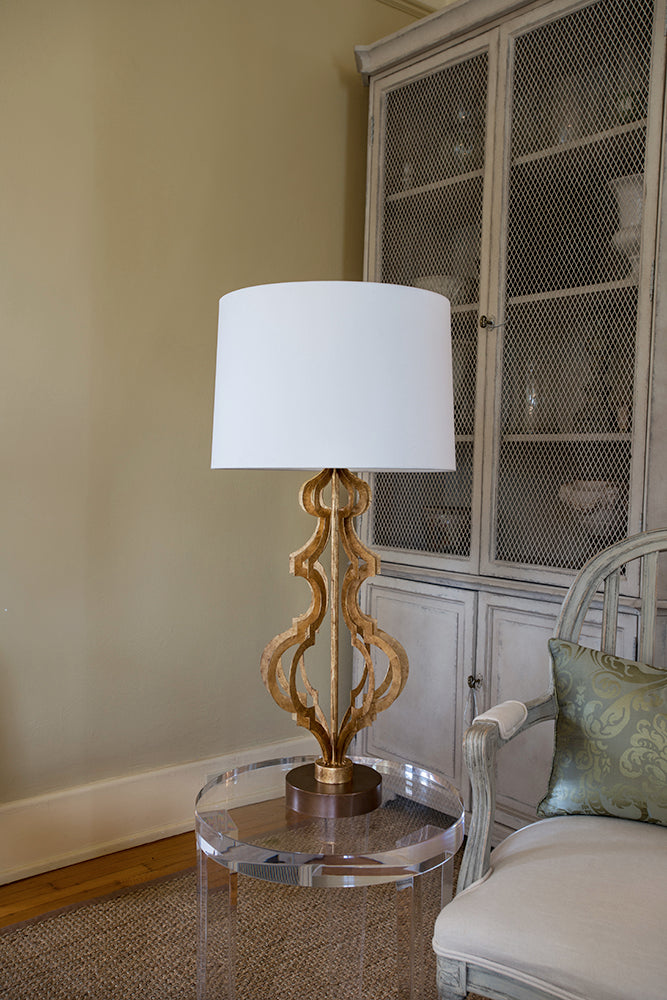 Gilded Nola Octavia Table Lamp in Distressed Gold