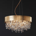 Masiero Ola Ceiling Small 40cm Pendant 6 x E14 Gold Leaf Amber Colours OLA-S6-40-F01