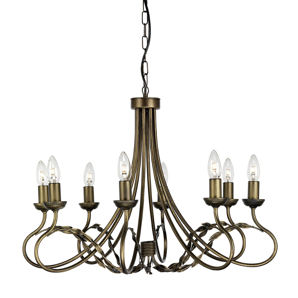 Elstead Olivia 8 Light Chandelier in Black and Gold