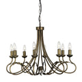 Elstead Olivia 8 Light Chandelier in Black and Gold