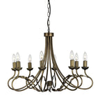 Elstead Olivia 8 Light Chandelier in Black and Gold