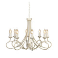 Elstead Olivia 8 Light Chandelier in Ivory and Gold
