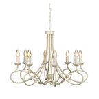 Elstead Olivia 8 Light Chandelier in Ivory and Gold