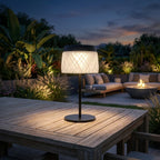 Paloma 200lm Solar Table Lamp 28 cm - Crystal Translucent Recycled PETG with Black Aluminium