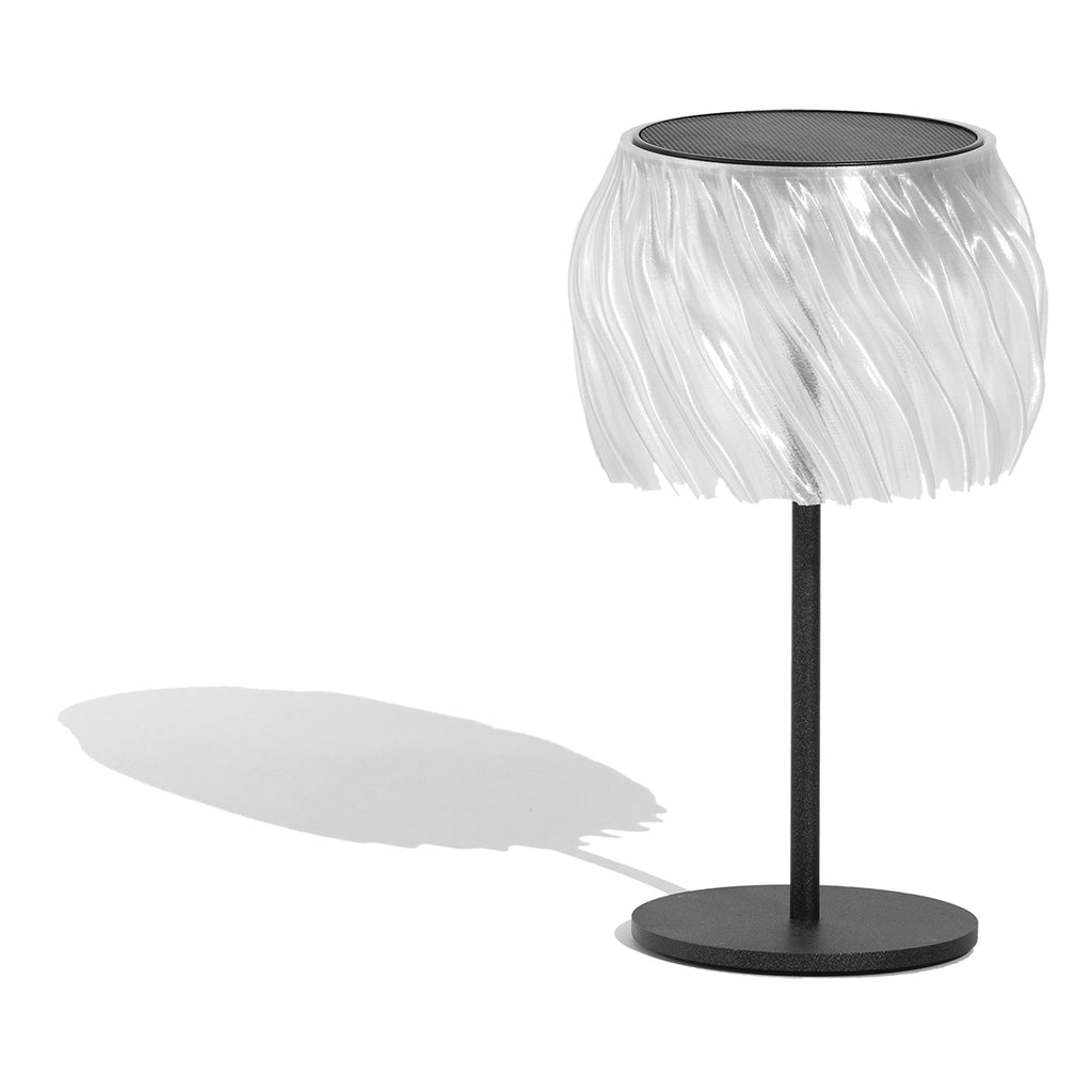 Paloma 200lm Solar Table Lamp 28 cm - Crystal Translucent Recycled PETG with Black Aluminium