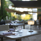 Paloma 200lm Solar Table Lamp 28 cm - Crystal Translucent Recycled PETG with Black Aluminium