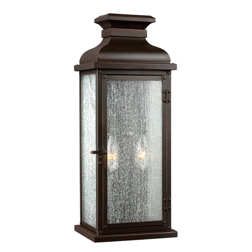 Feiss Pediment 2 Light Outdoor Wall Lantern in Dark Aged Copper