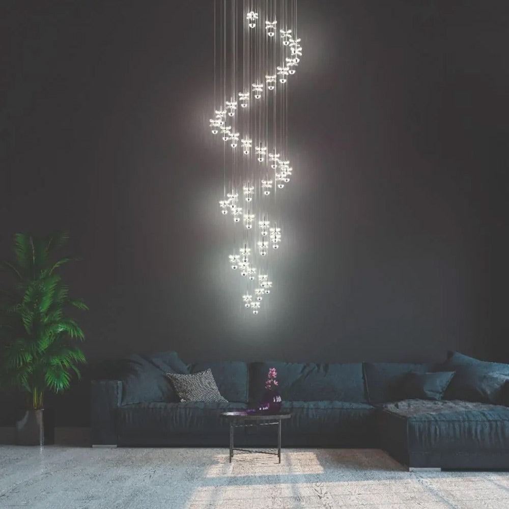 Eglo Stars of Light Pianopoli 1 LED 40 Light Pendant Fitting Chrome with Crystal 39545