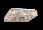 Diyas Piazza 8 Light Square Flush Ceiling Light in Polished Chrome with Crystal