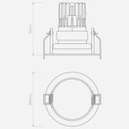 Pinhole Pro Round Adjustable - Technical Drawing