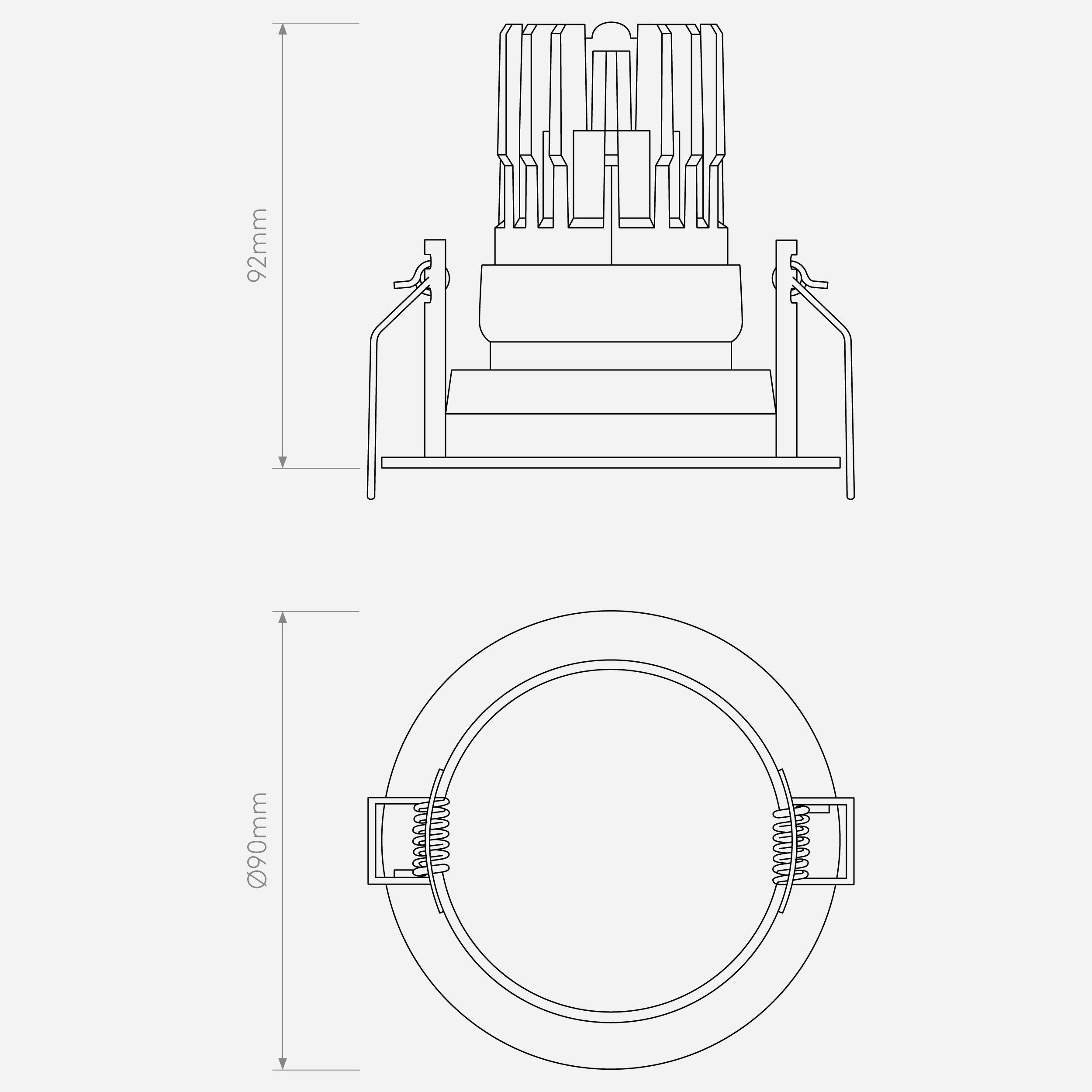 Pinhole Pro Round Adjustable - Technical Drawing