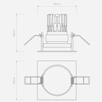 Pinhole Pro Square Adjustable - Technical Drawing