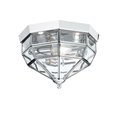 Ideal Lux Norma PL3 Flush Ceiling Light Chrome with Clear Glass Shade