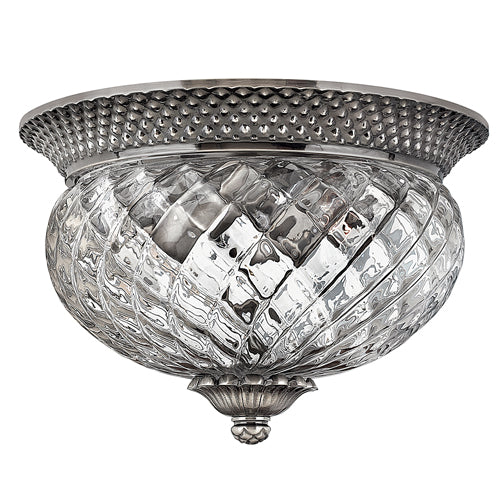 Hinkley Plantation 2 Light Flush Ceiling Light in Antique Nickel