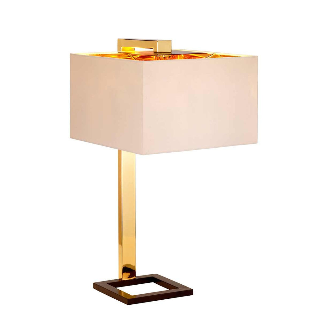 Elstead Plein Table Lamp in Dark Brown and Polished Gold