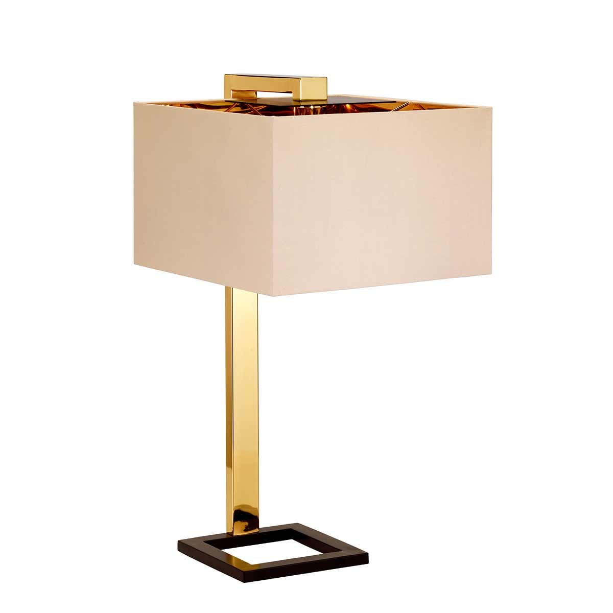 Elstead Plein Table Lamp in Dark Brown and Polished Gold