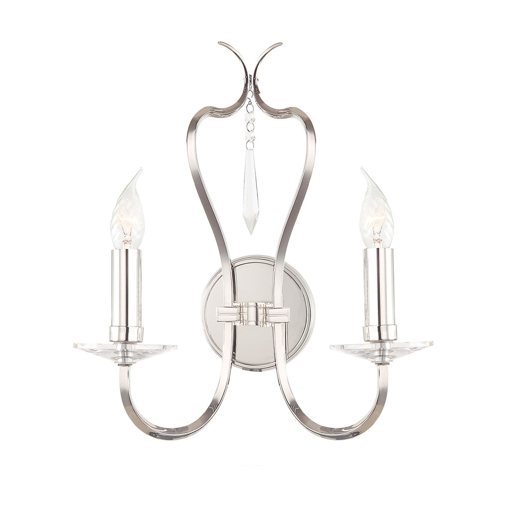 Elstead Pimlico 2 Light Wall Light in Polished Nickel