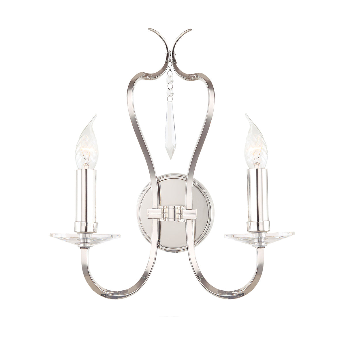 Elstead Pimlico 2 Light Wall Light in Polished Nickel