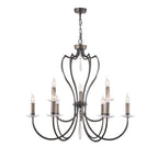 Elstead Pimlico 9 Light Multi-Arm Chandelier in Dark Bronze