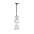 Hudson Valley Pomfret 1 Light Pendant Light in Polished Nickel with Glass Shade