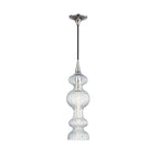 Hudson Valley Pomfret 1 Light Pendant Light in Polished Nickel with Glass Shade