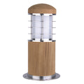Garden Zone Poole 1 Light Outdoor Bollard in Stainless Steel with Teak