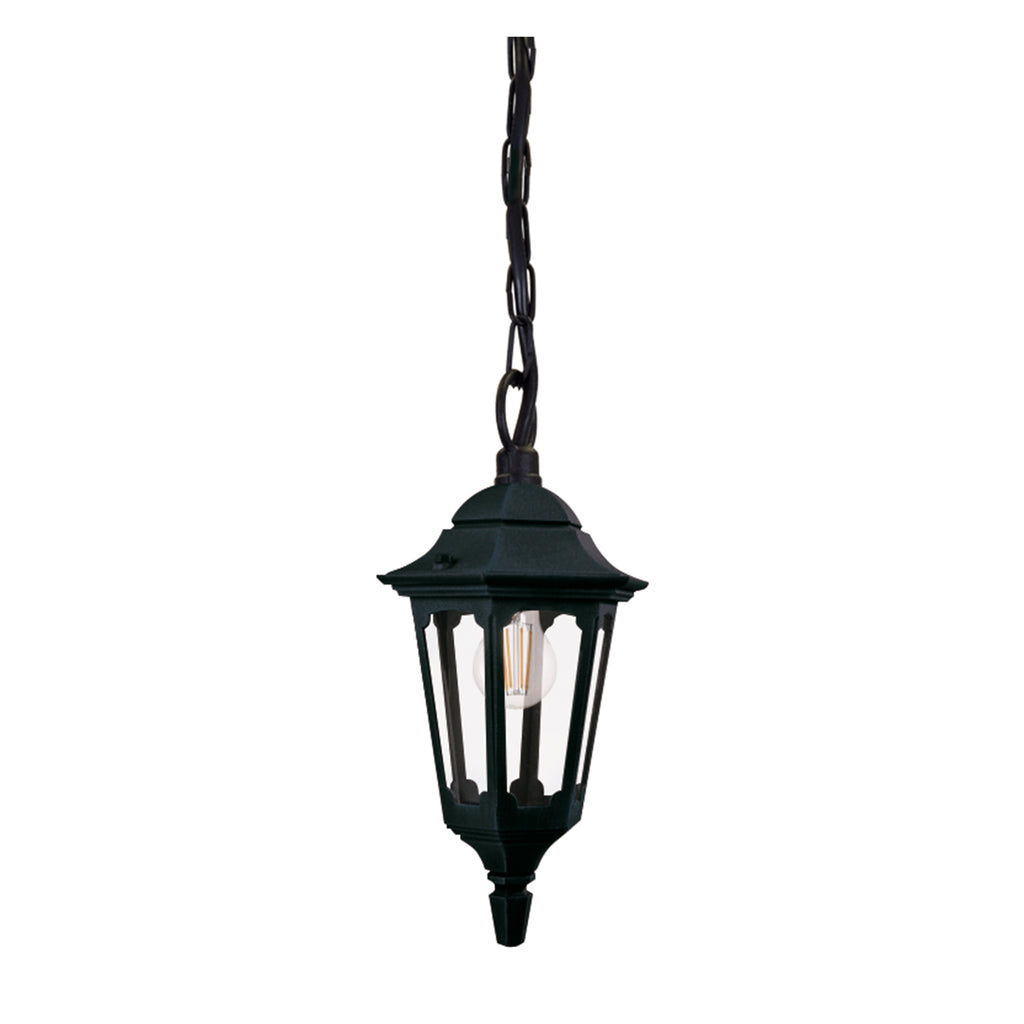 Elstead Parish Mini Outdoor Chain Lantern in Black