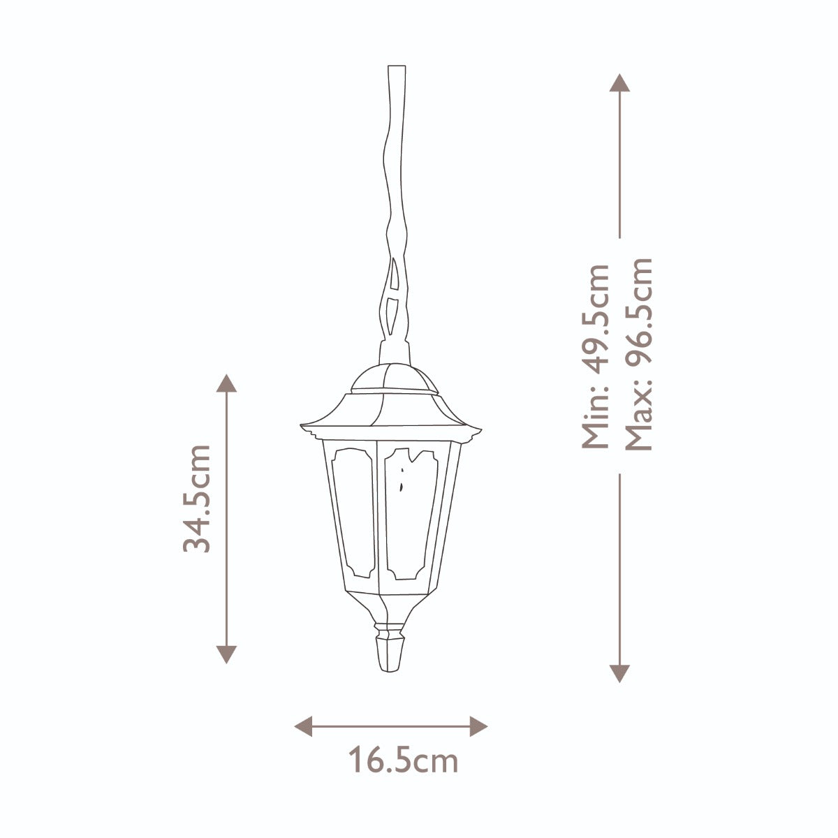 Elstead Parish Mini Outdoor Chain Lantern in Black