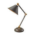 Elstead Provence Mini Table Lamp in Dark Grey and Aged Brass